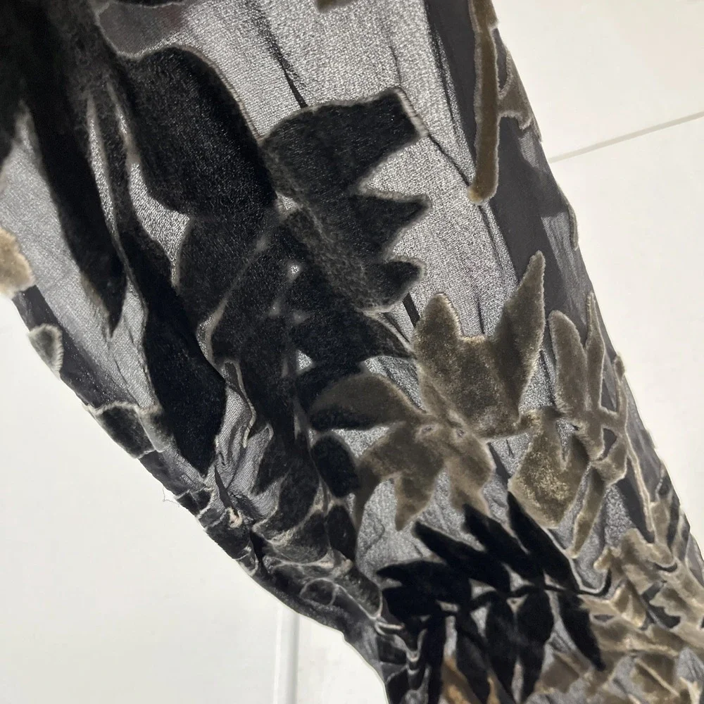 Black Burnout Sheer Burnout Velvet‎ Scarf Whimsigoth Fairy Grunge Event Glam